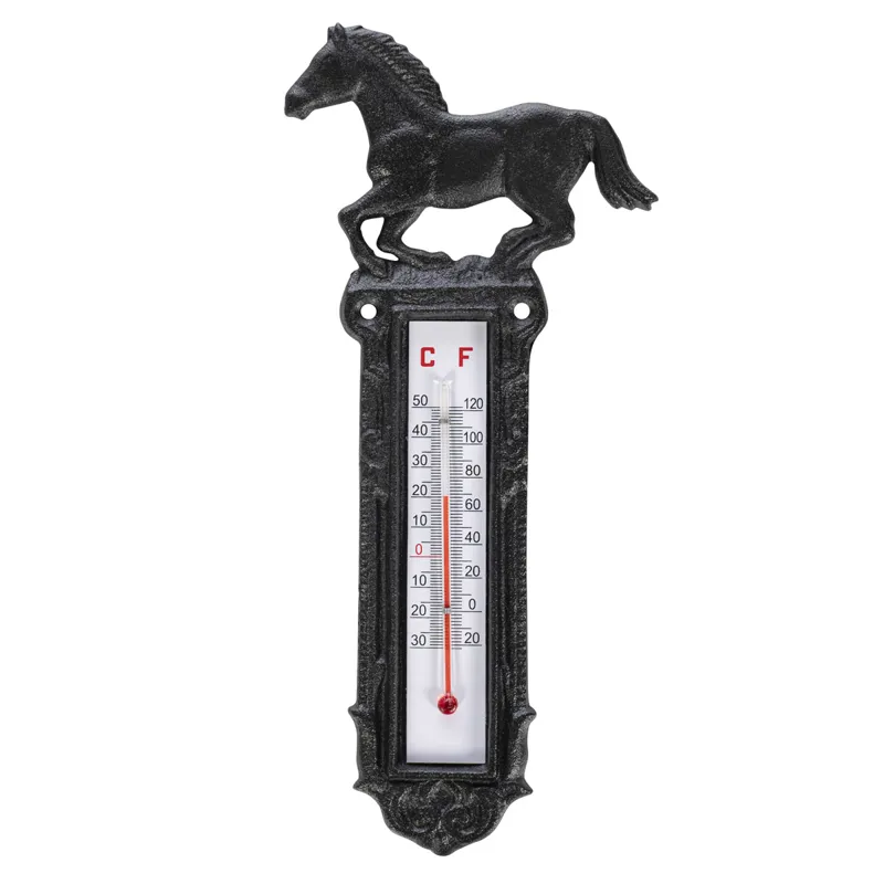 HKM Cast Iron Wall Thermometer - Horse