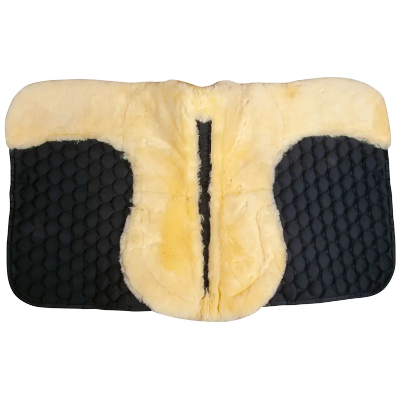 HKM Corrective Lambswool Dressage Saddlecloth - Black/Natural-2