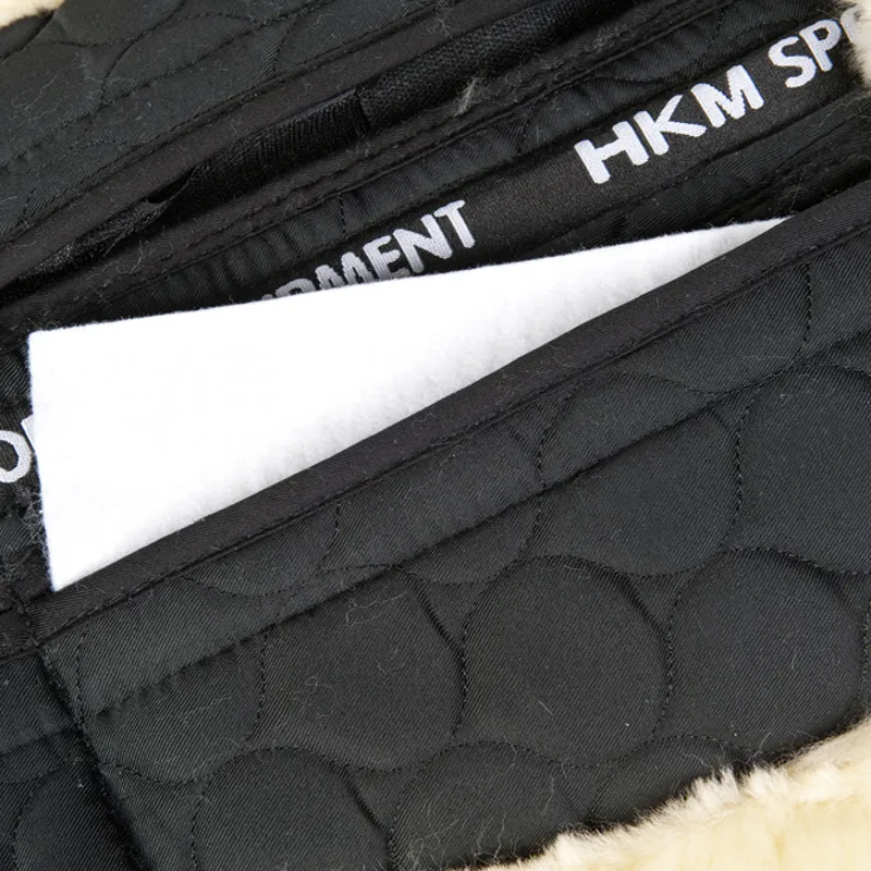 HKM Corrective Lambswool Half Pad - Black/Natural-3