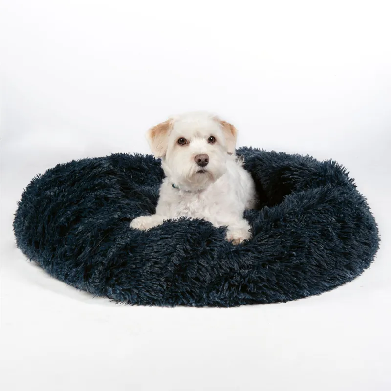 HKM Fluffy Dog Bed - Deep Grey-1