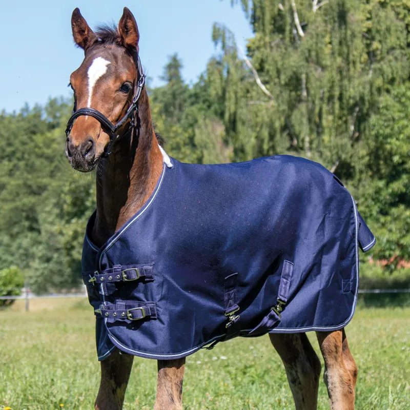 HKM Polar Fleece 600D Lightweight Foal Turnout Rug - Deep Blue