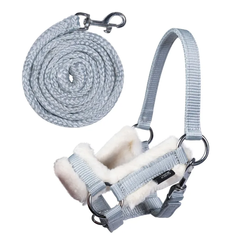 HKM Hobby Horse Headcollar and Lead Rope Grey