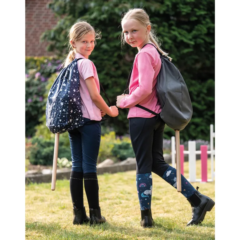 HKM Hobby Horse Junior Backpack - Navy/White Stars-2