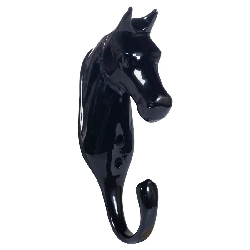 HKM Horse Head Coat Hook - Black