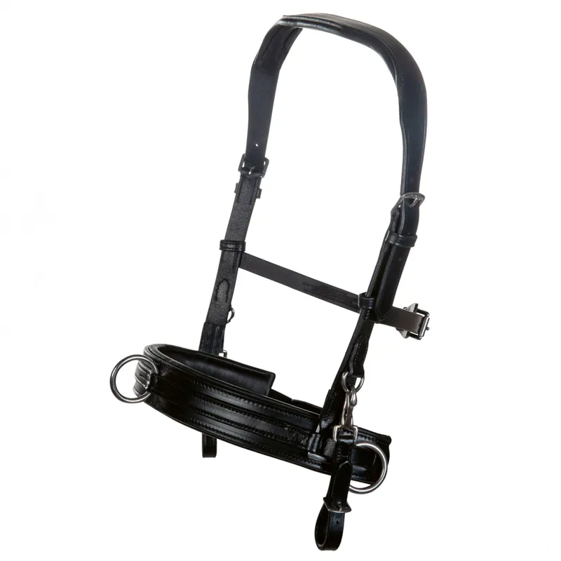 HKM Leather Lunge Cavesson - Black