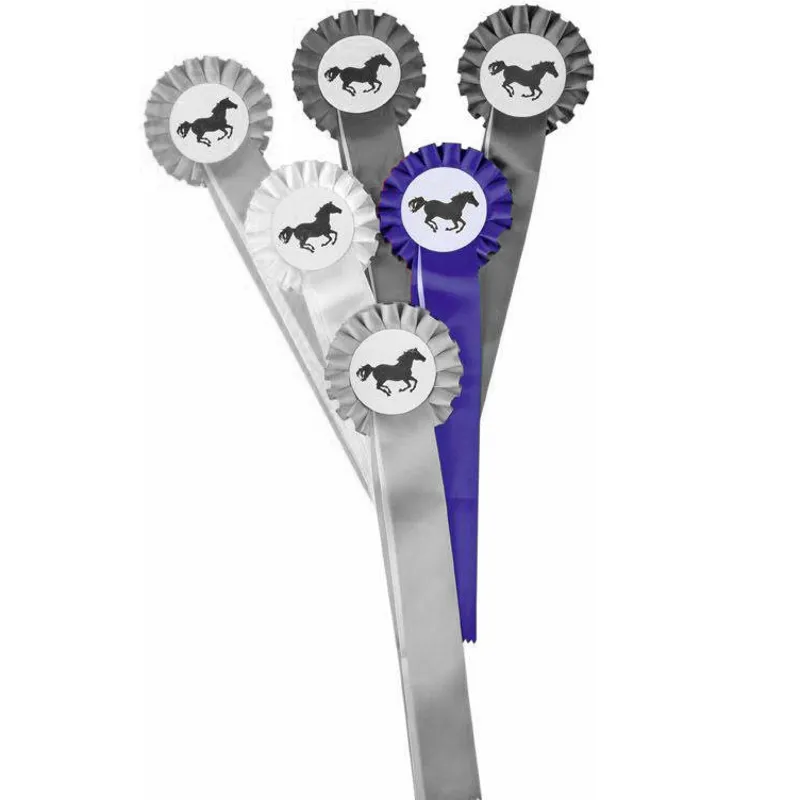 HKM Single Tier Rosette - Blue/White-1