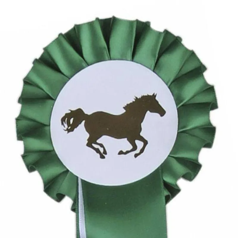 HKM Single Tier Rosette - Green/White	