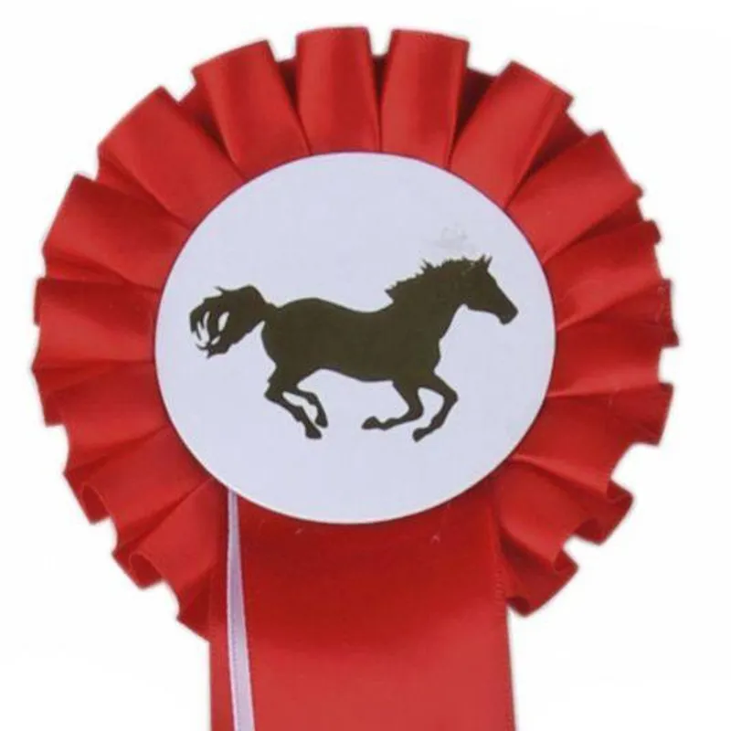 HKM Single Tier Rosette - Red/White	