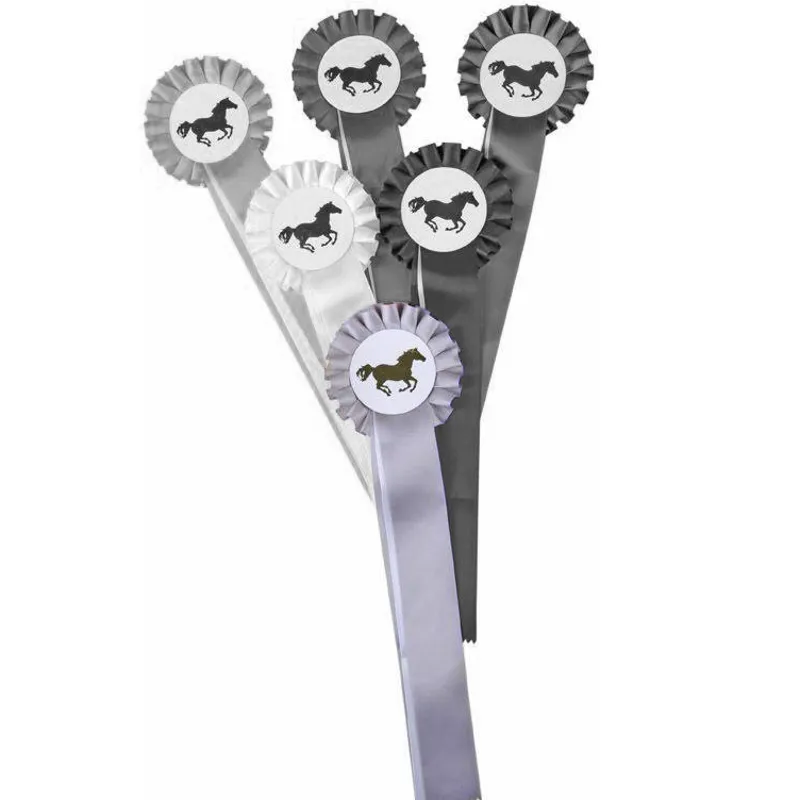 HKM Single Tier Rosette - Silver/White-1