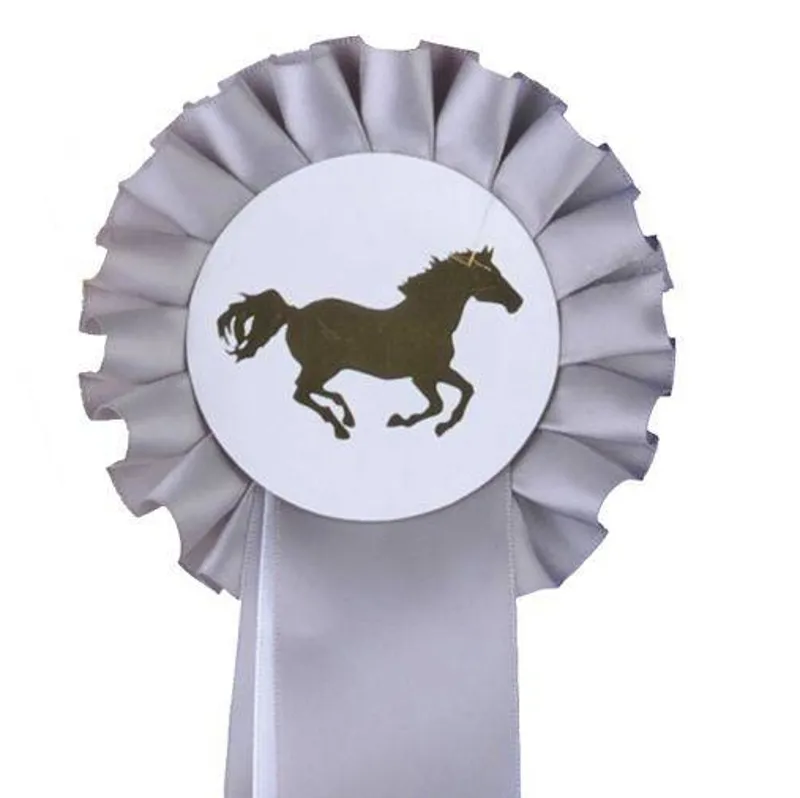 HKM Single Tier Rosette - Silver/White