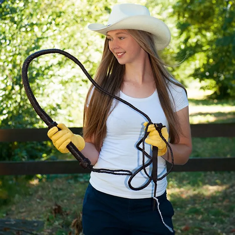 HKM Western Whip - Dark Brown-1