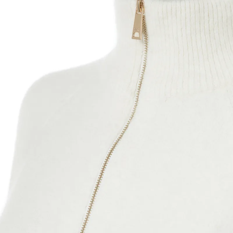 Holland Cooper Tori Half Zip Knit Ladies Jumper - Natural-2