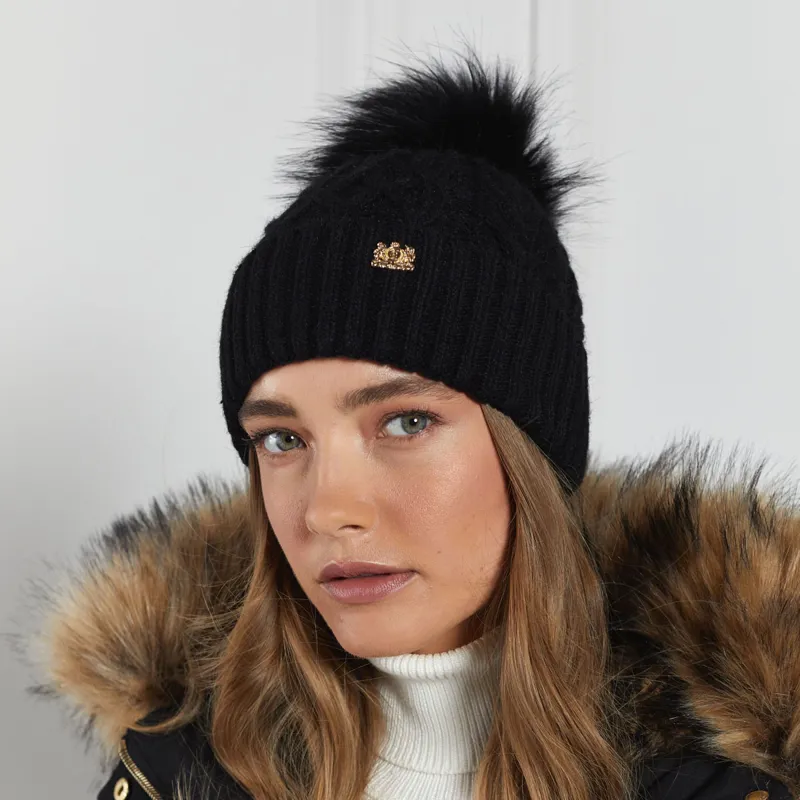 Holland Cooper Windsor Bobble Hat Black