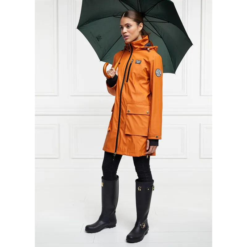 Holland Cooper Brecon Ladies Long Waterproof Jacket - Burnt Orange-1