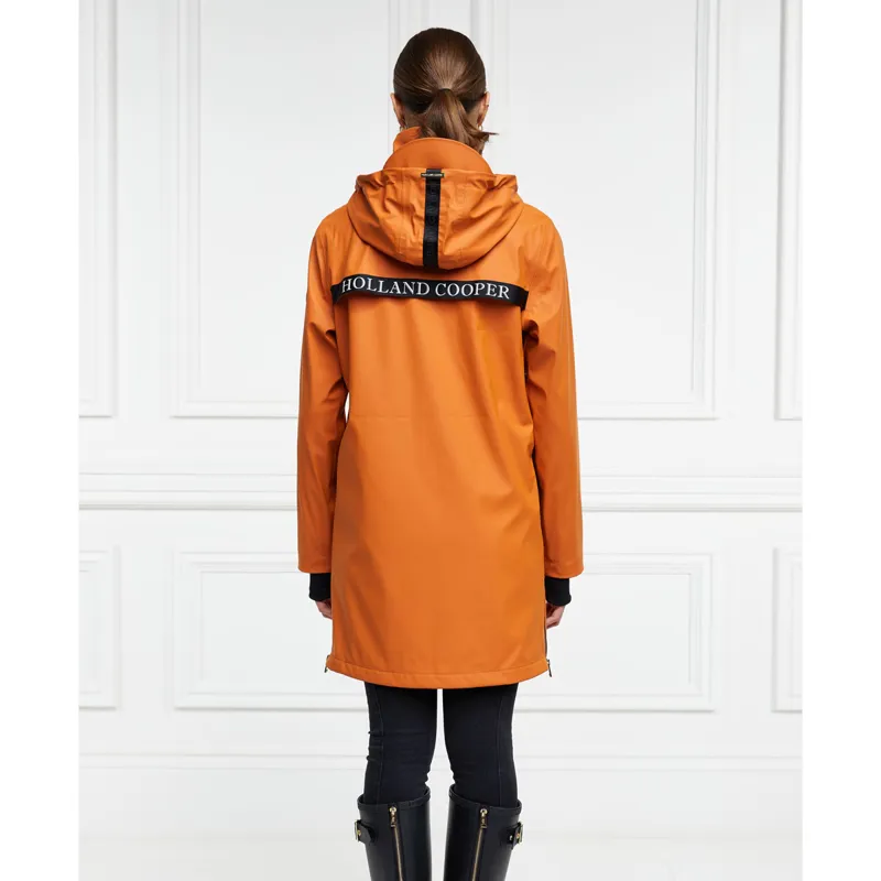 Holland Cooper Brecon Ladies Long Waterproof Jacket - Burnt Orange-2