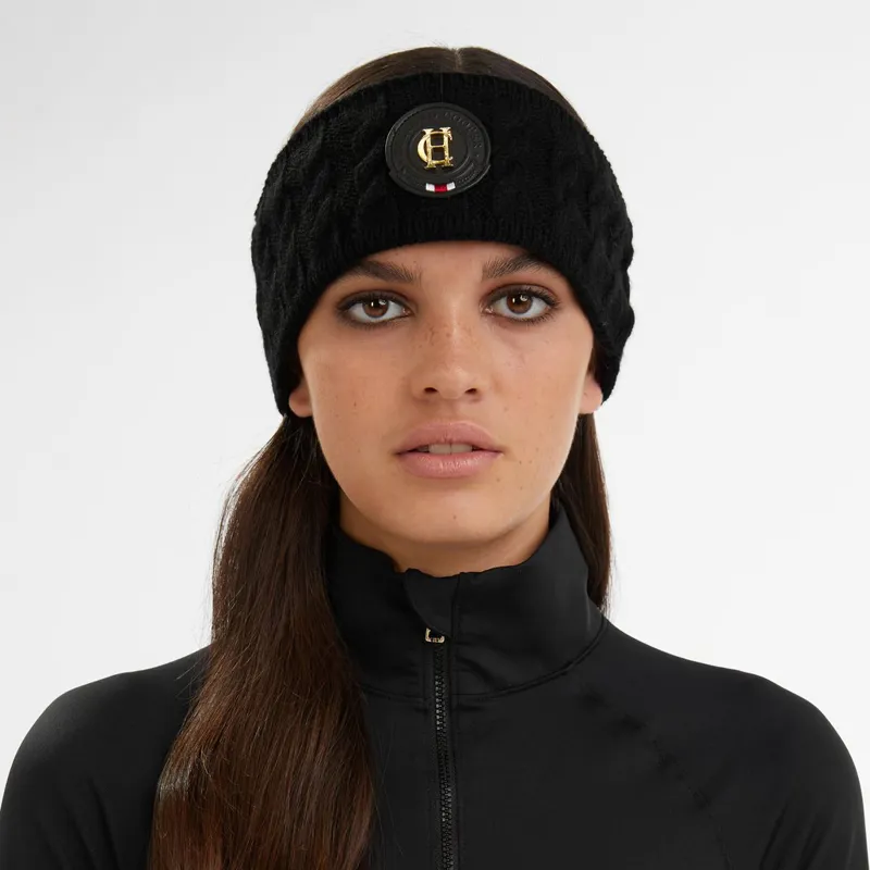 Holland Cooper Luxe Cable Knit Headband - Black