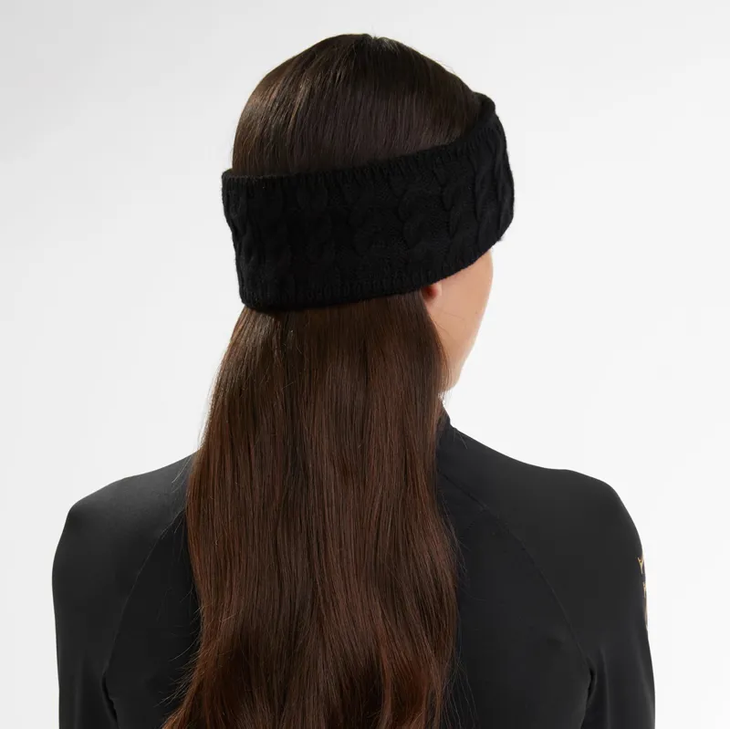 Holland Cooper Luxe Cable Knit Headband - Black-1