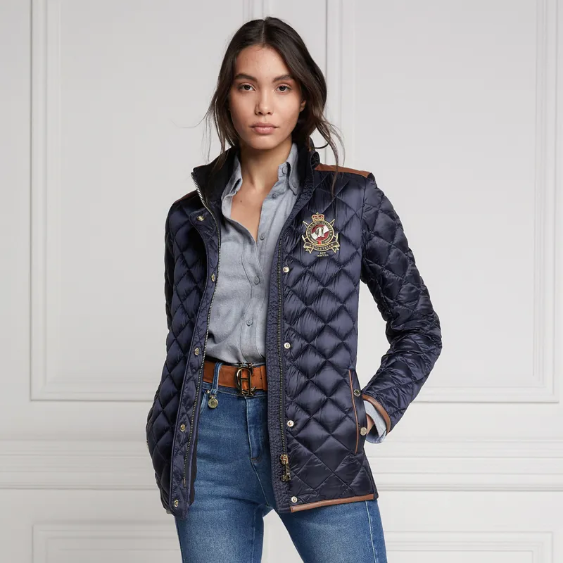 Holland Cooper Diamond Quilt Classic Ladies Jacket - Ink Navy