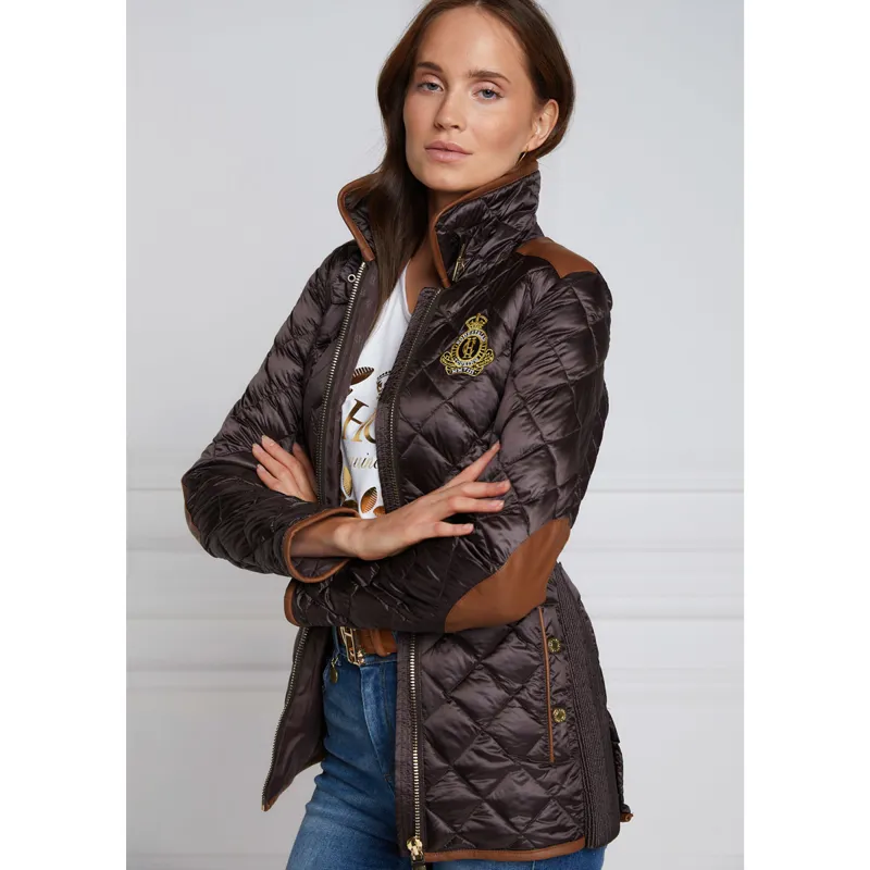 Holland Cooper Studland Ladies Quilted Jacket - Chocolate-3