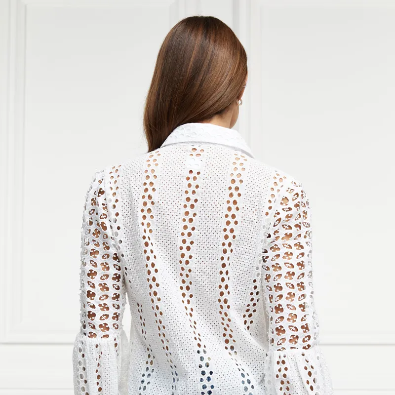 Holland Cooper Broderie Lace Ladies Shirt - White-2