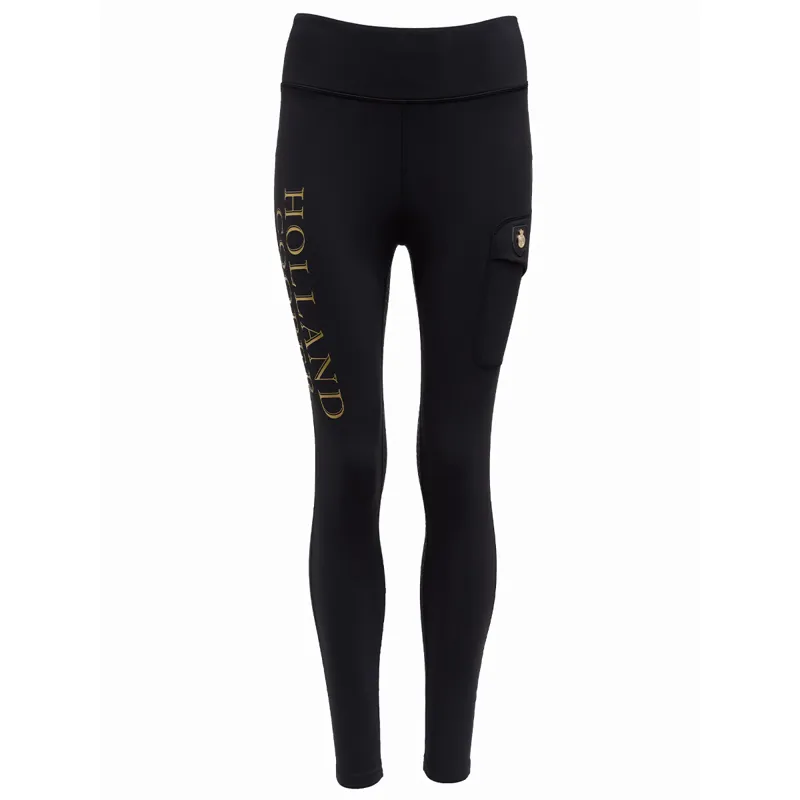 Holland Cooper Halcot Full Grip Ladies Thermal Riding Tights - Black-4