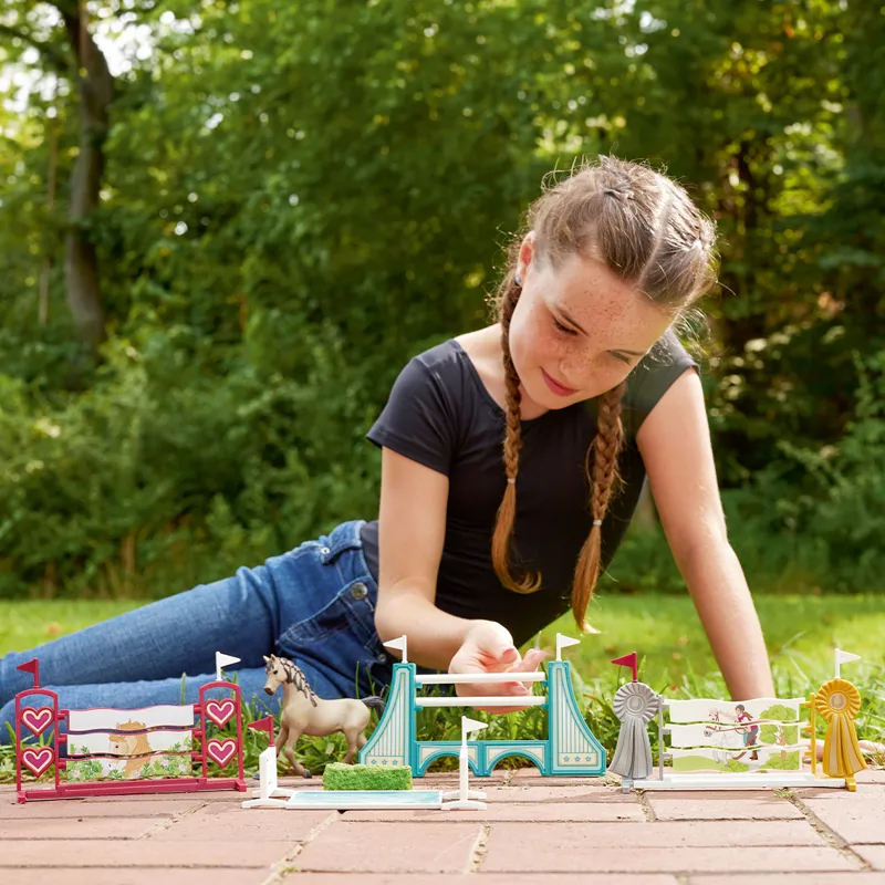 Schleich Horse Obstacle Course Accessories Toy Set-1