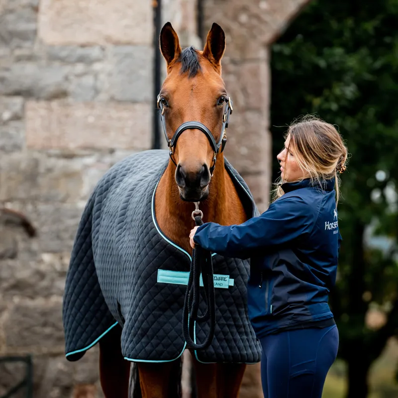 Horseware Autumn Cooler Rug - Black/Aqua-1
