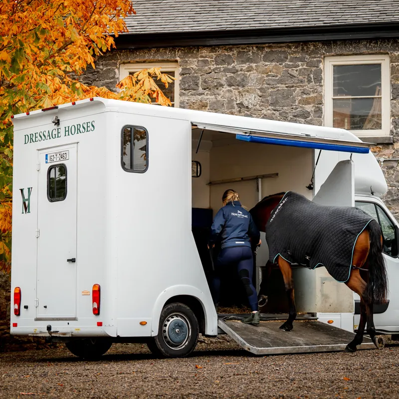 Horseware Autumn Cooler Rug - Black/Aqua-2