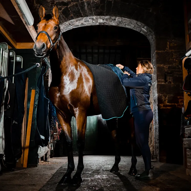 Horseware Autumn Cooler Rug - Black/Aqua-4