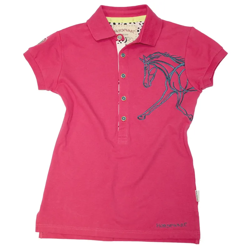 Horseware Flamboro Ladies Polo Shirt - Fuchsia Melange-2