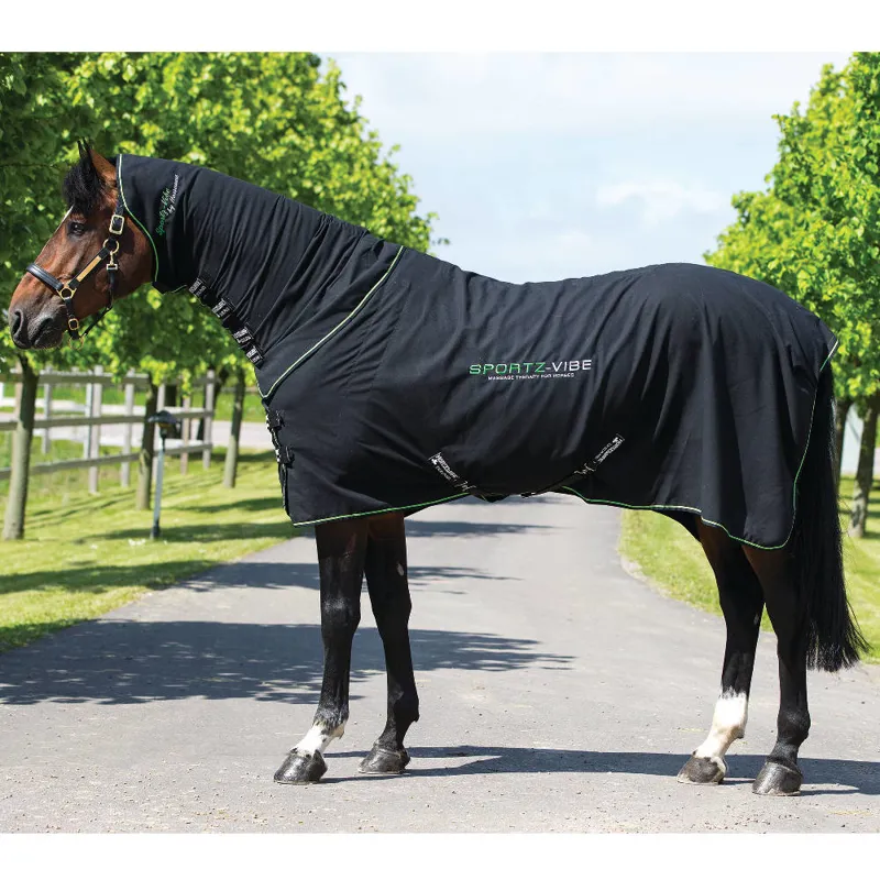 Horseware SportzVibe Massage Therapy Horse Rug Black/Green Redpost