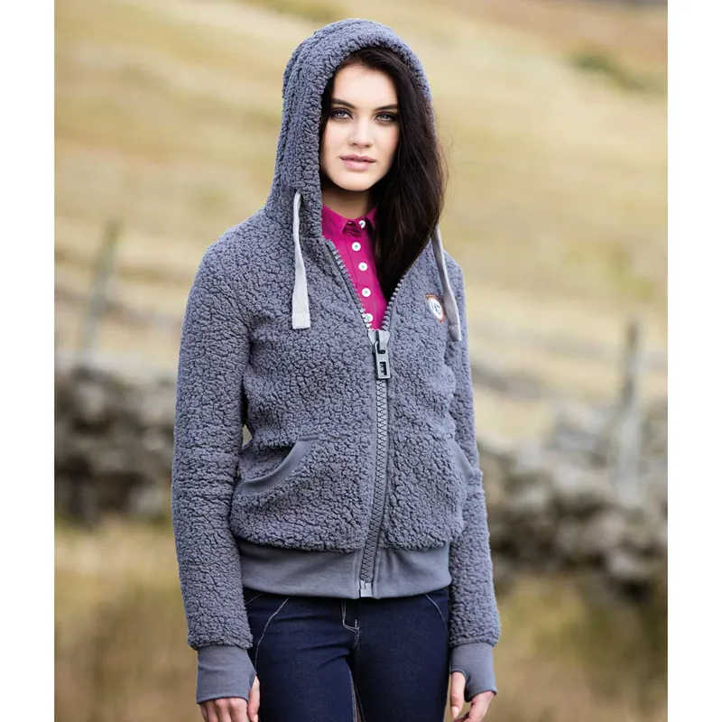 Horseware Super Fluffy Softie Ladies Hooded Fleece - Castle Rock Grey-3
