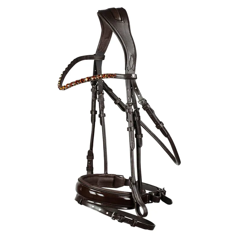 Horze Clermont Padded Flash Bridle - Dark Brown