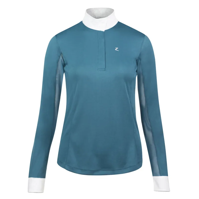 Horze Blaire Ladies Competition Shirt - Italian Blue