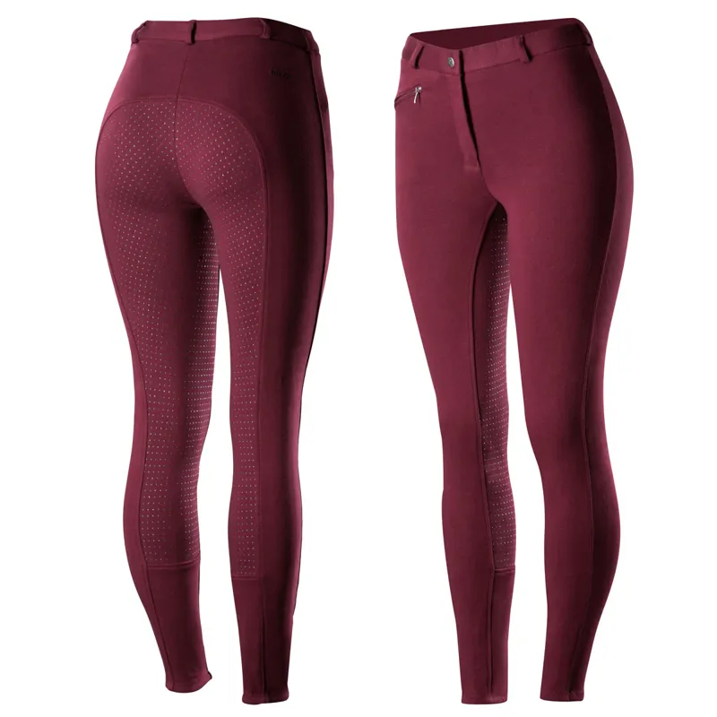 Horze Active Silicone Grip Full Seat Womens Breeches - Port Royale