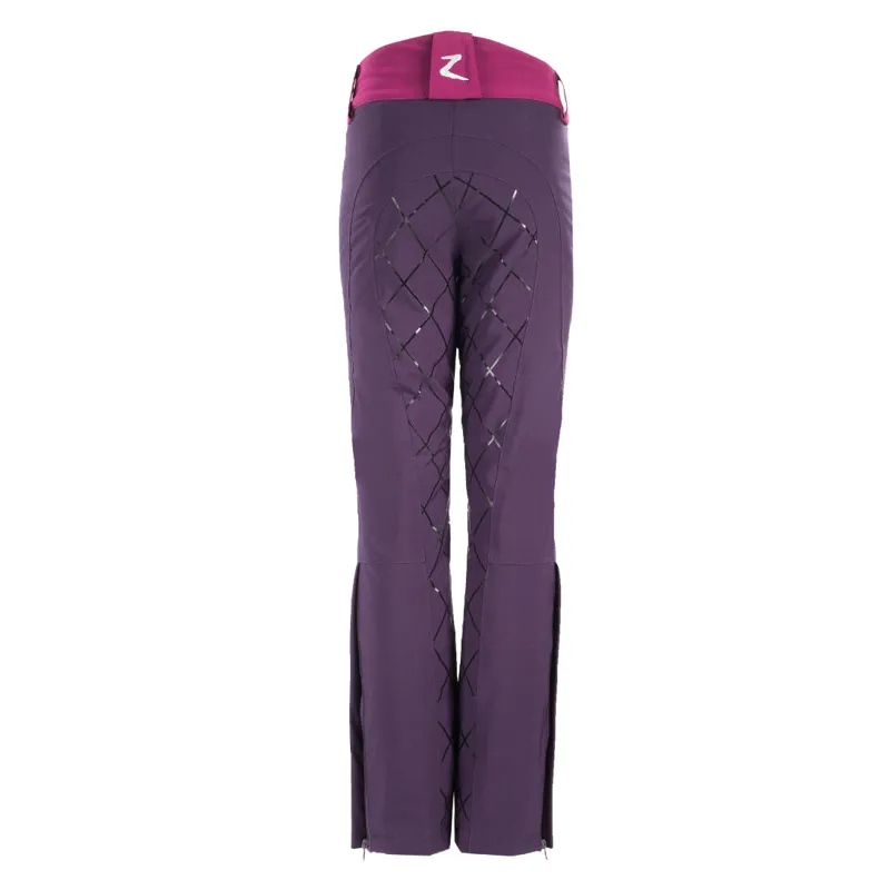 Horze Adeline Junior Padded Grip Breeches/Waterproof Trousers - Purple-1