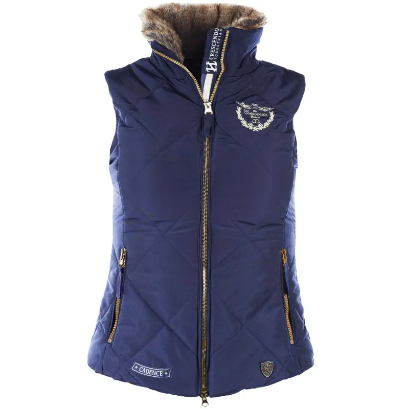 Horze Crescendo Carolina Ladies Padded Vest Gilet - Navy Blue