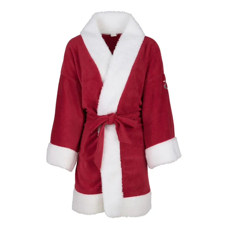 Women's Christmas Warm Fleece Robe with Hood, Long Plush Sherpa Bathrobe,  Santa Claus Sleepwear with Pockets - Walmart.com