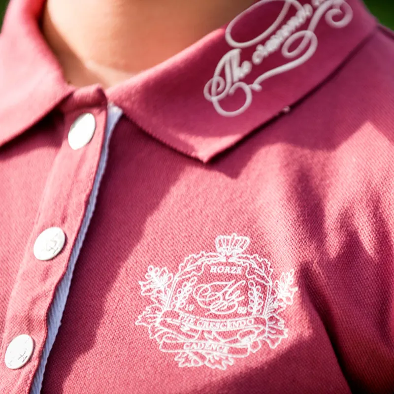 Horze Crescendo Minya Ladies Pique Polo Shirt - Zinfandel Burgundy-2
