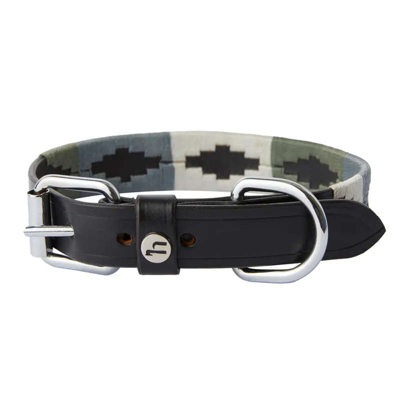 Horze Polo Dog Collar - Beetle Green/Vapor Grey