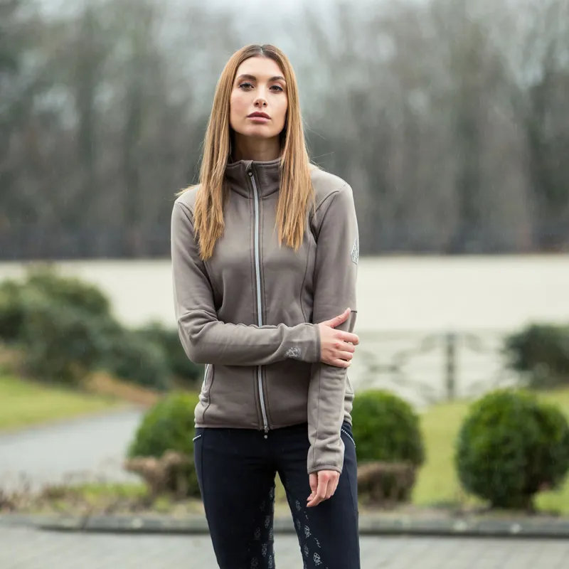 Horze Tyra Womens Stretch Fleece Jacket Taupe