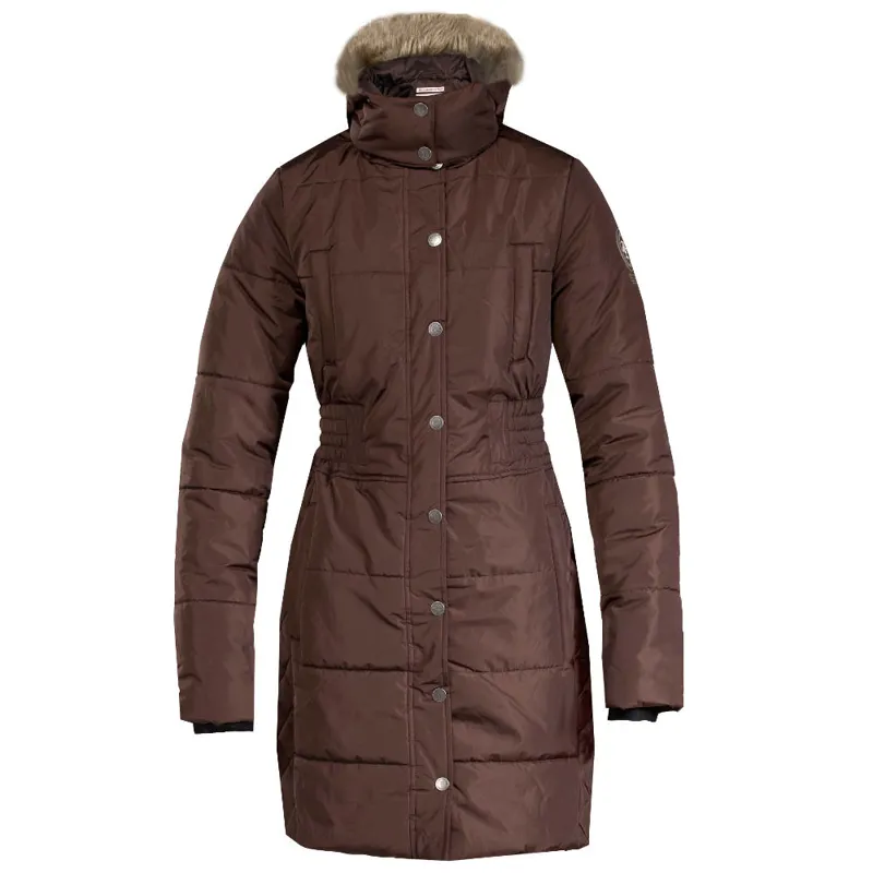 Horze Alessa Womens Long Coat - Brown