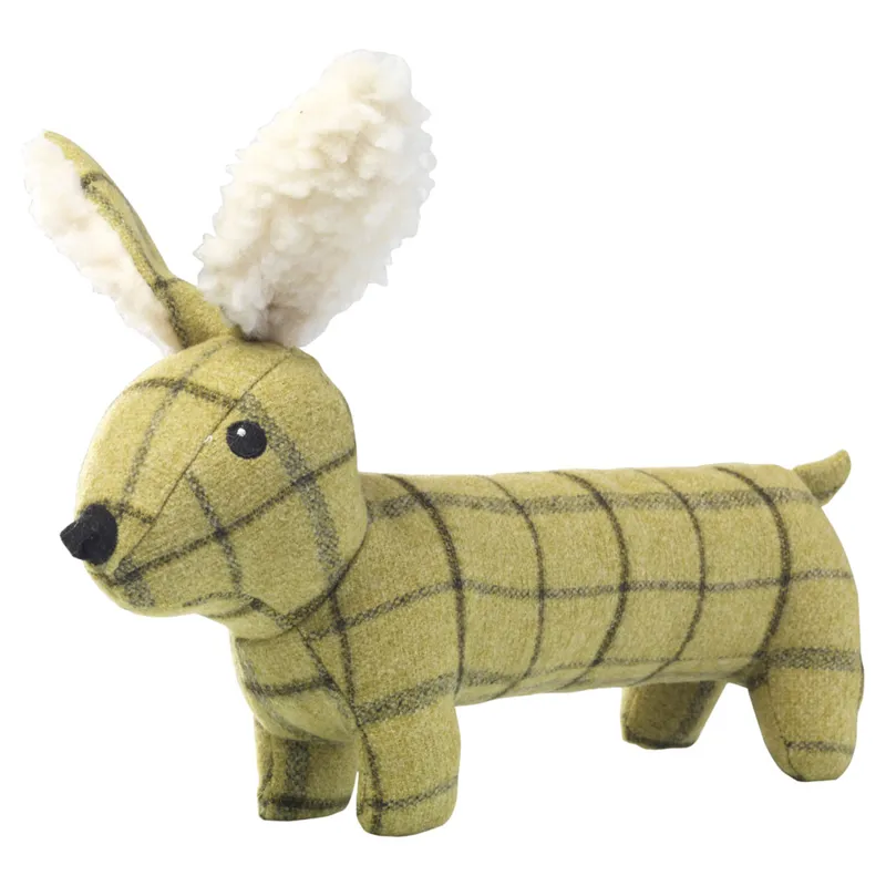 House of Paws Tweed Plush Long Body Dog Toy - Hare
