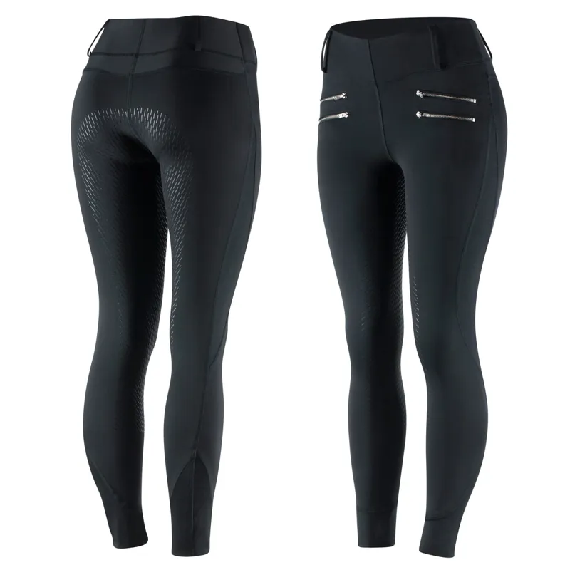 Horze Hayden Silicone Full Seat Ladies Riding Tights - Black