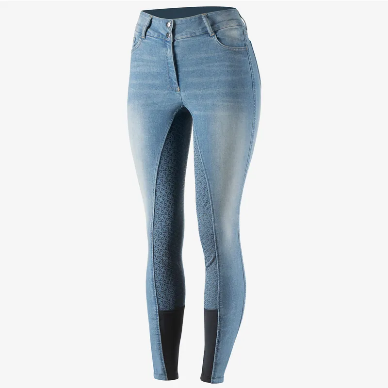 Horze Kaia Full Grip Ladies Breeches - Light Denim