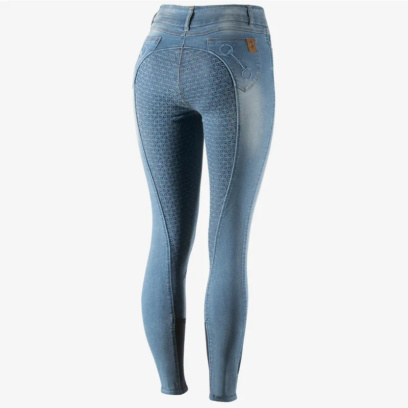 Horze Kaia Full Grip Ladies Breeches - Light Denim-1
