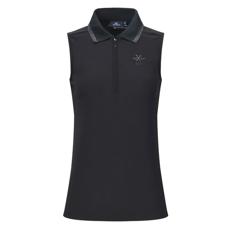 HV Polo 4-Ever Ladies Tech Sleeveless Polo Shirt - Black