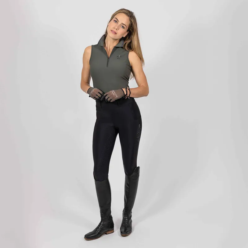 HV Polo 4-Ever Ladies Tech Sleeveless Polo Shirt - Black-3