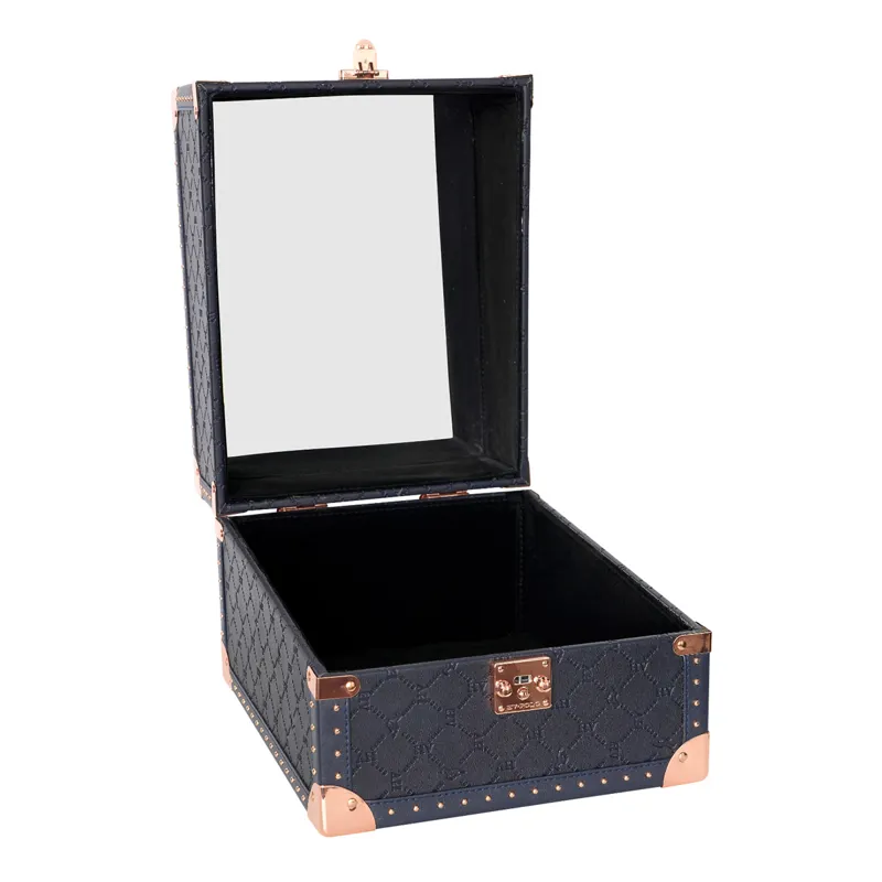 HV Polo Large Luxury Hat Box - Navy-1