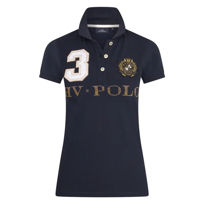HV Polo Favouritas Gold Ladies Polo Shirt - Navy